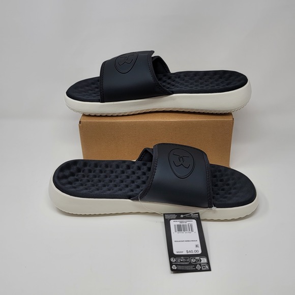 Under Armour Men UA Ignite Pro 8 Slides Black/White Sz 11 Slip On Casual Sandals - Picture 1 of 7